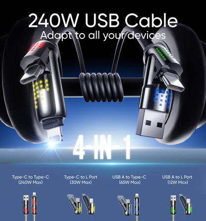 🔥Today only 50% off ⚡4-in-1 USB Charging Cable mFish fast charging