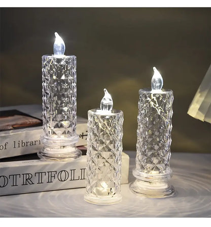 Set of 4 Crystal LED Candle Lights – Create a Romantic Ambiance