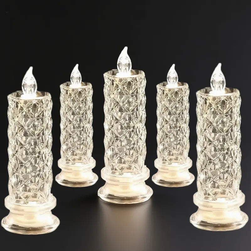 Set of 4 Crystal LED Candle Lights – Create a Romantic Ambiance
