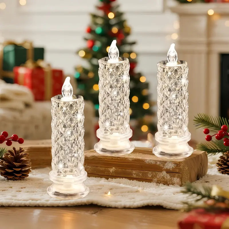 Set of 4 Crystal LED Candle Lights – Create a Romantic Ambiance