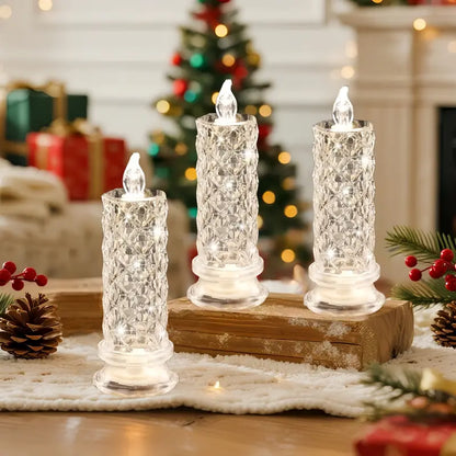 Set of 4 Crystal LED Candle Lights – Create a Romantic Ambiance