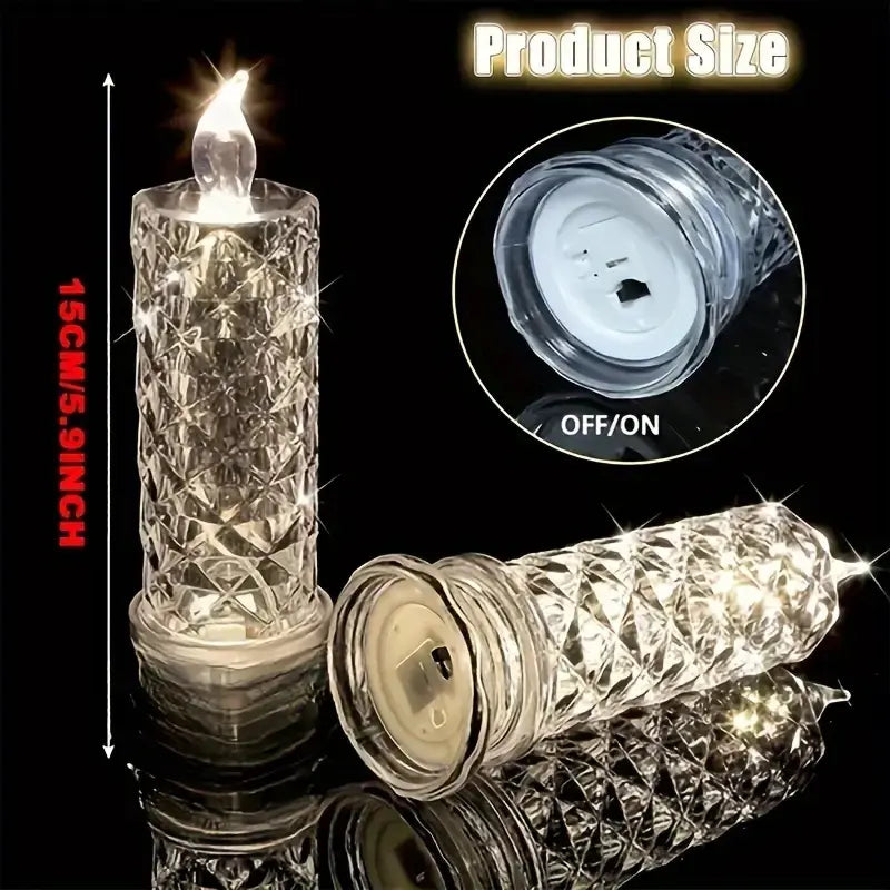 Set of 4 Crystal LED Candle Lights – Create a Romantic Ambiance
